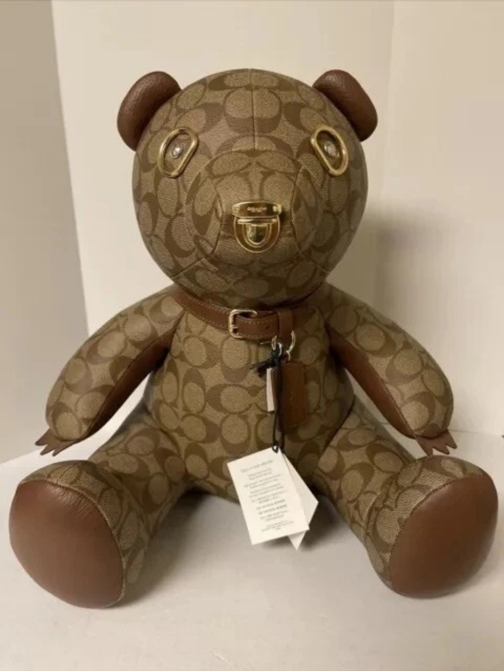 COACH LARGE Leather Collectible Bear  NWT